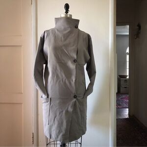 Hard Tail Jacket S-Small Funnel Collar Long Cocoon Coat NEW